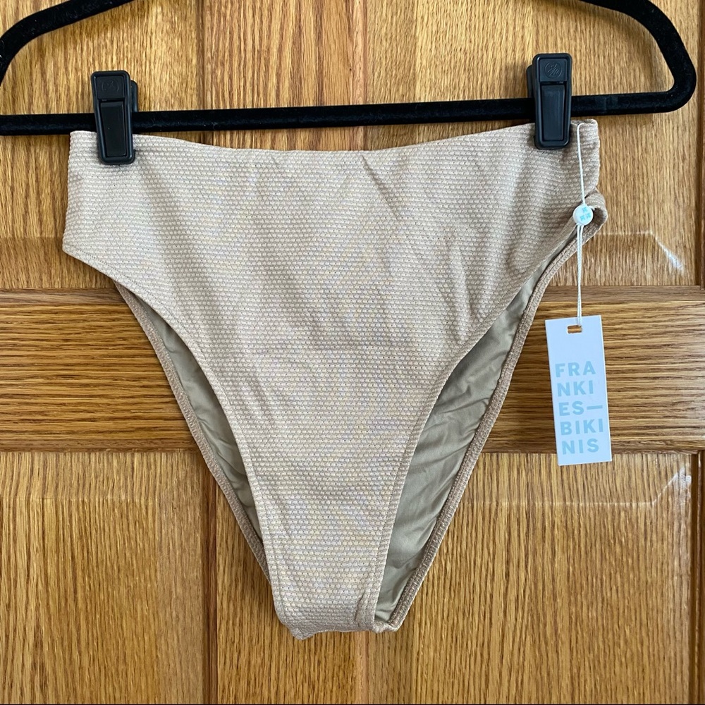 NWT Frankies Bikinis Sand High-Waisted Bottoms